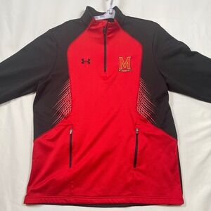 Under Armour Maryland Terrapins Pullover ACC Red Jacket‎ Half Zip XL